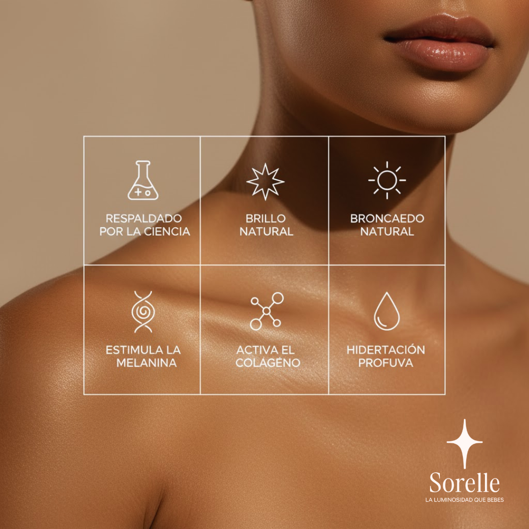 Sorelle™ Elixir Dorado | Gotas Bronceadoras Bebestibles Premium